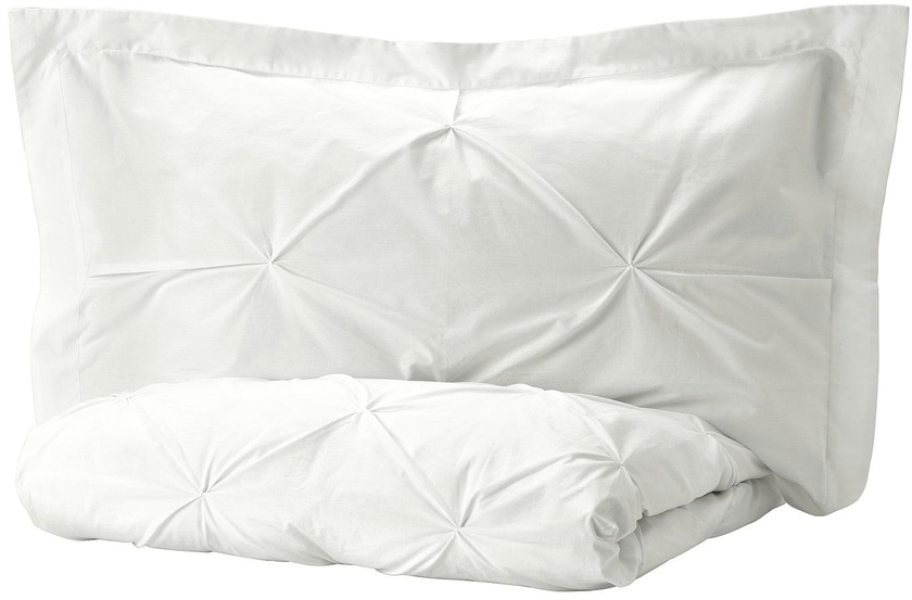 TRUBBTÅG Duvet cover and pillowcase - white 150x200/50x80 cm