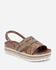 Spring Animal Skin Sandals - Light Brown