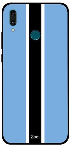 غطاء حماية واقٍ مطبوع عليه علم بوتسوانا لهاتف هواوي Y9 إصدار 2019 أسود / أبيض / أزرق