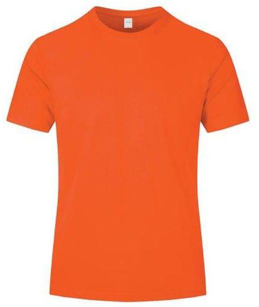 Fashion Orange Round Neck Cotton T-shirt
