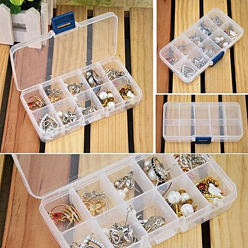 Generic Tectores Multifunction Storage Case Box Holder Container Pills Jewelry Nail Art Tips 10 Grids
