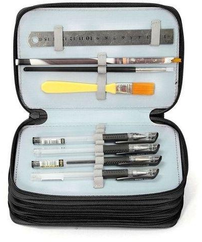 Universal 72 Holes Nylon School Pencil Case Pen Pouch Brush Holder Bag Set Design For 72 Pcs Colored Pencils Art Supplies