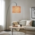 LERGRYN / SKAFTET Floor lamp base, arched - beige/black