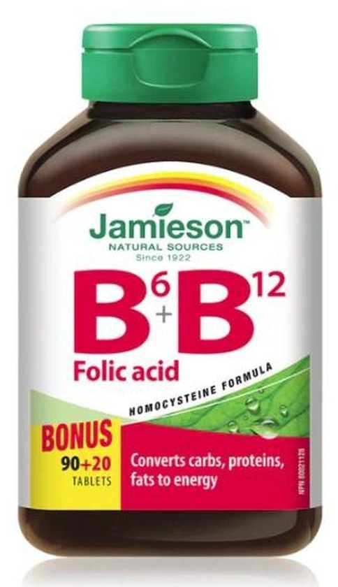 Jamieson Vitamin B6, Vitamin B12 & Folic Acid 90+20s