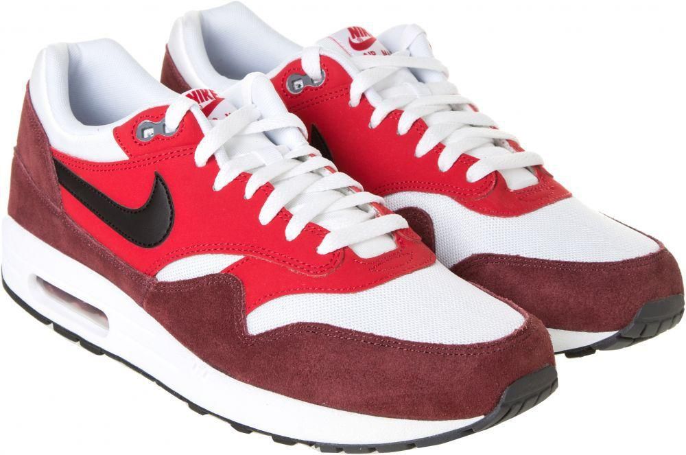 Nike Air Max 1 Essential Running Shoes for Men - 9 US/42.5 EU, White/Black/University Red
