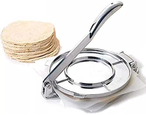 LjiuUg Tortilla Press Maker, Professional Aluminum Die Casting Tortilla Press - Ideal for Wheat & Corn Flour Masa Dough, Heavy Duty, 20Cm/8 Inch