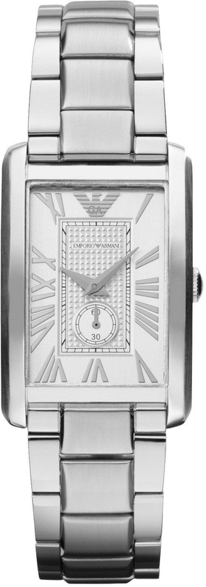 Emporio Armani Ladies Silver Dial Silver Bracelet Analog Watch