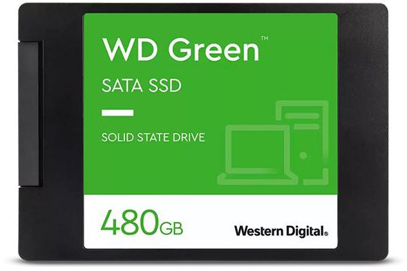 محرك اقراص داخلي SSD اخضر من ويسترن ديجيتال سعه 480GB وواجهة SATA III 6 Gb/s وسرعة قراءة تصل الي 545Mb/s وابعاد 2.5"/7mm طراز WDS480G3G0A