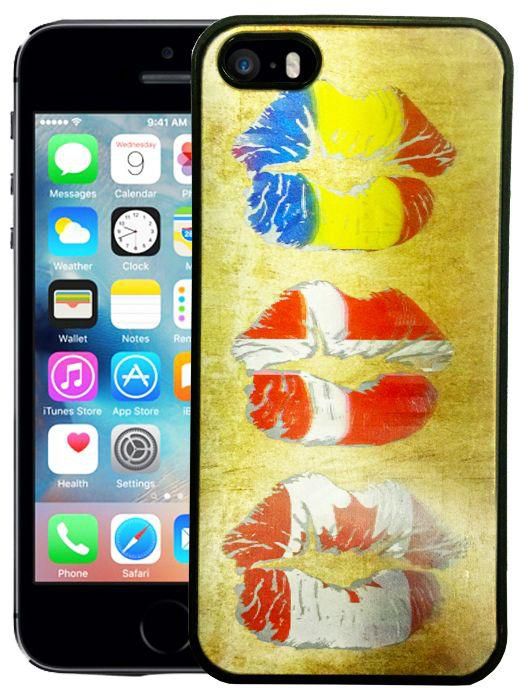 3D soft back cover for Apple iphone 5 5S ‫(With Screen Protector) Multi Flags