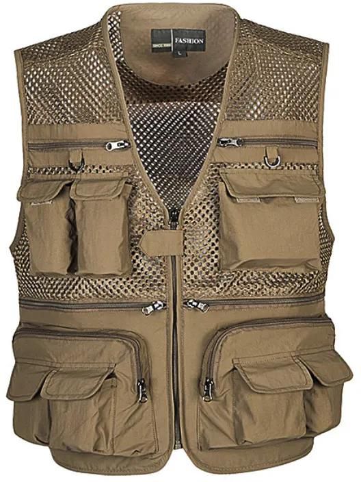 Men's Vests Tactical Vest Coat Photographer Waistcoat Many Pocket Plus ...