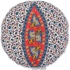 Nidhi Red and White Mandala Round Floor Pillow with Animals Cushion Cover RC-430