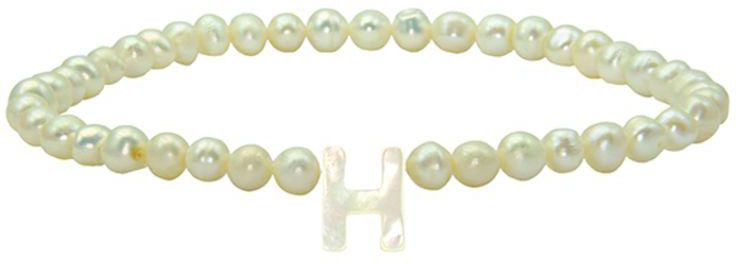 Pearls Letter H Elastic Bracelet