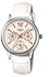 ساعة كاسيو بيضاء للنساء بسوار من الجلد - LTP-2085L-7A