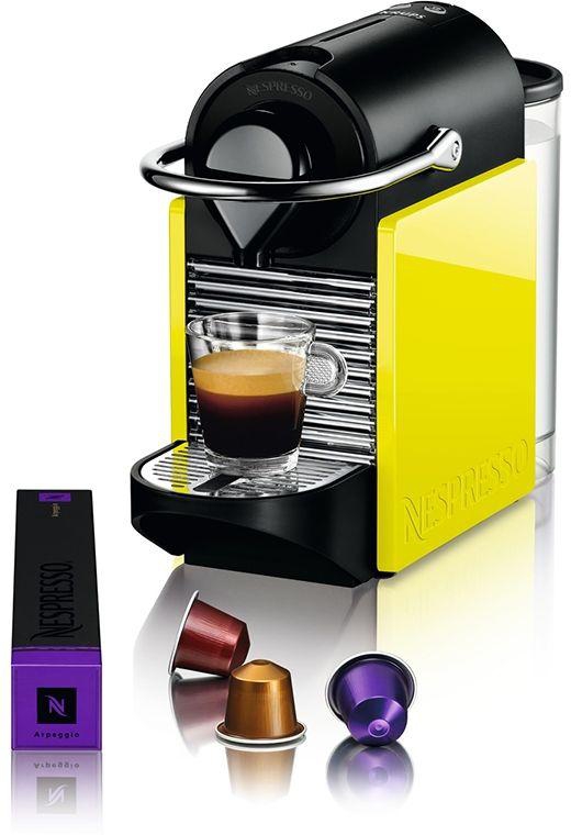 Nespresso C060BY Pixie Clip Coffee Machine - Black/Lemon Neon