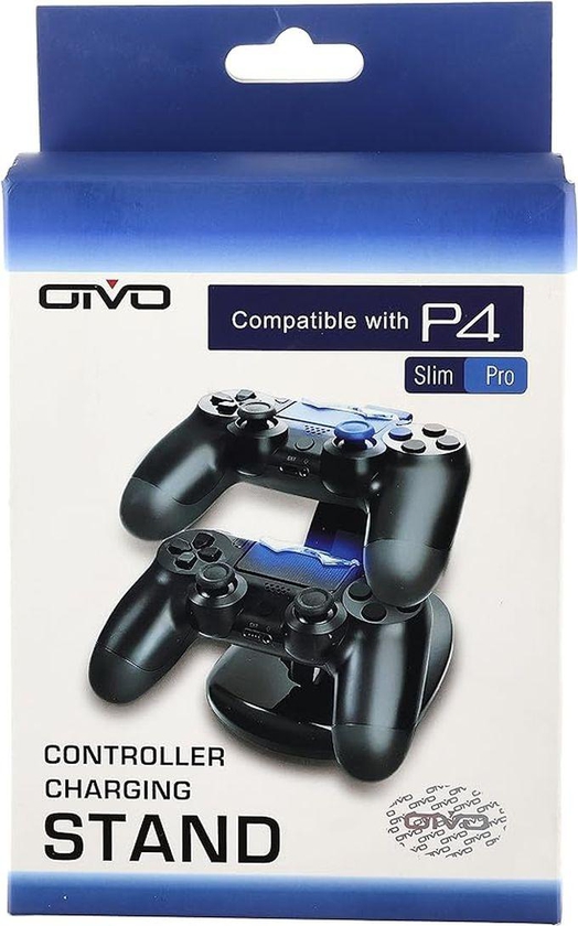 Otvo Dual Charger With USB Charging Stand With LED Light For PlayStation 4 Controller