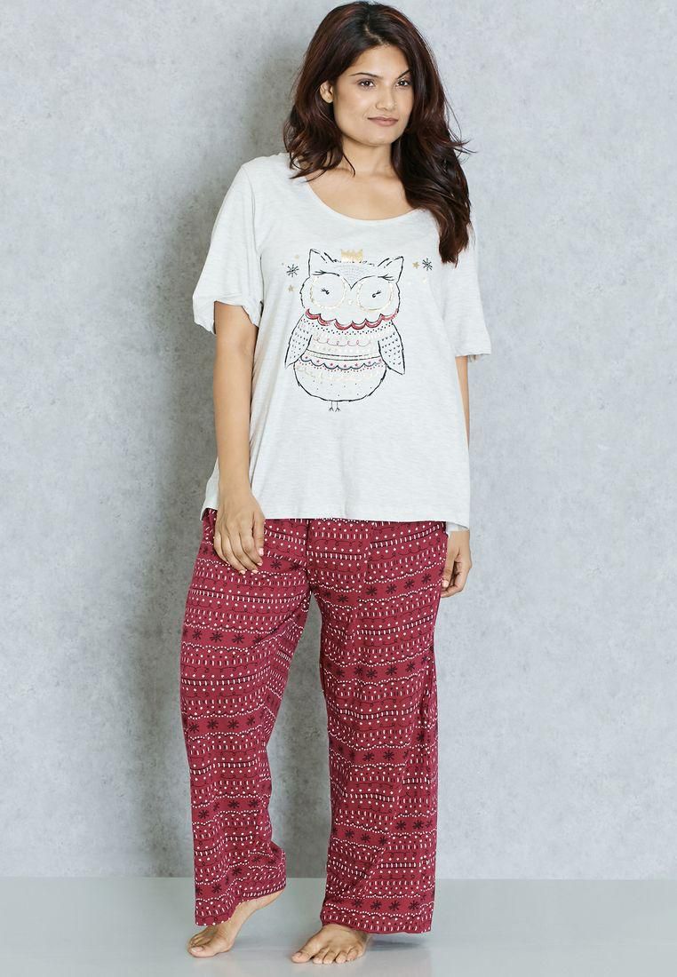 Owl Printed Pyjama Set