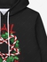Gothic Christmas Wreath Candy Pentagram Print Fleece Lining Drawstring Hoodie For Men - 5xl