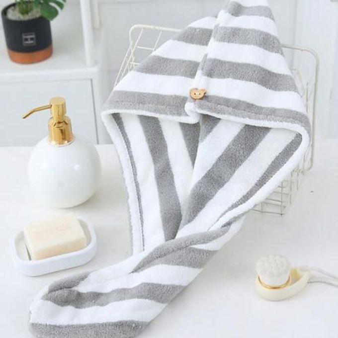 2 Pcs Microfiber Hair Drying Towel With Buttons