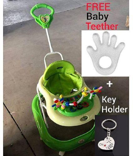 Graceland Practice Walking Baby Music Walker With Pusher & Dangling Toy + FREE Teether + KEY Holder