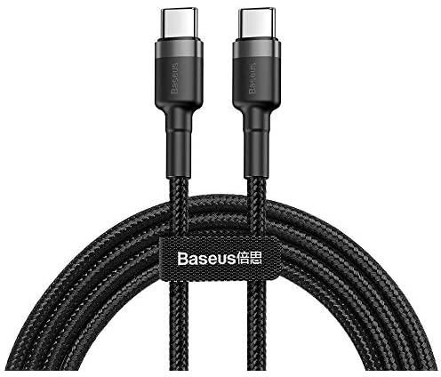 Baseus 60W USB-C to USB-C Fast Charge Cable for Apple MacBook Air/MacBook Pro (1 Meter, Grey)