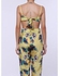 Cutout Spaghetti Strap Floral Print Backless Jumpsuit - Yellow - S