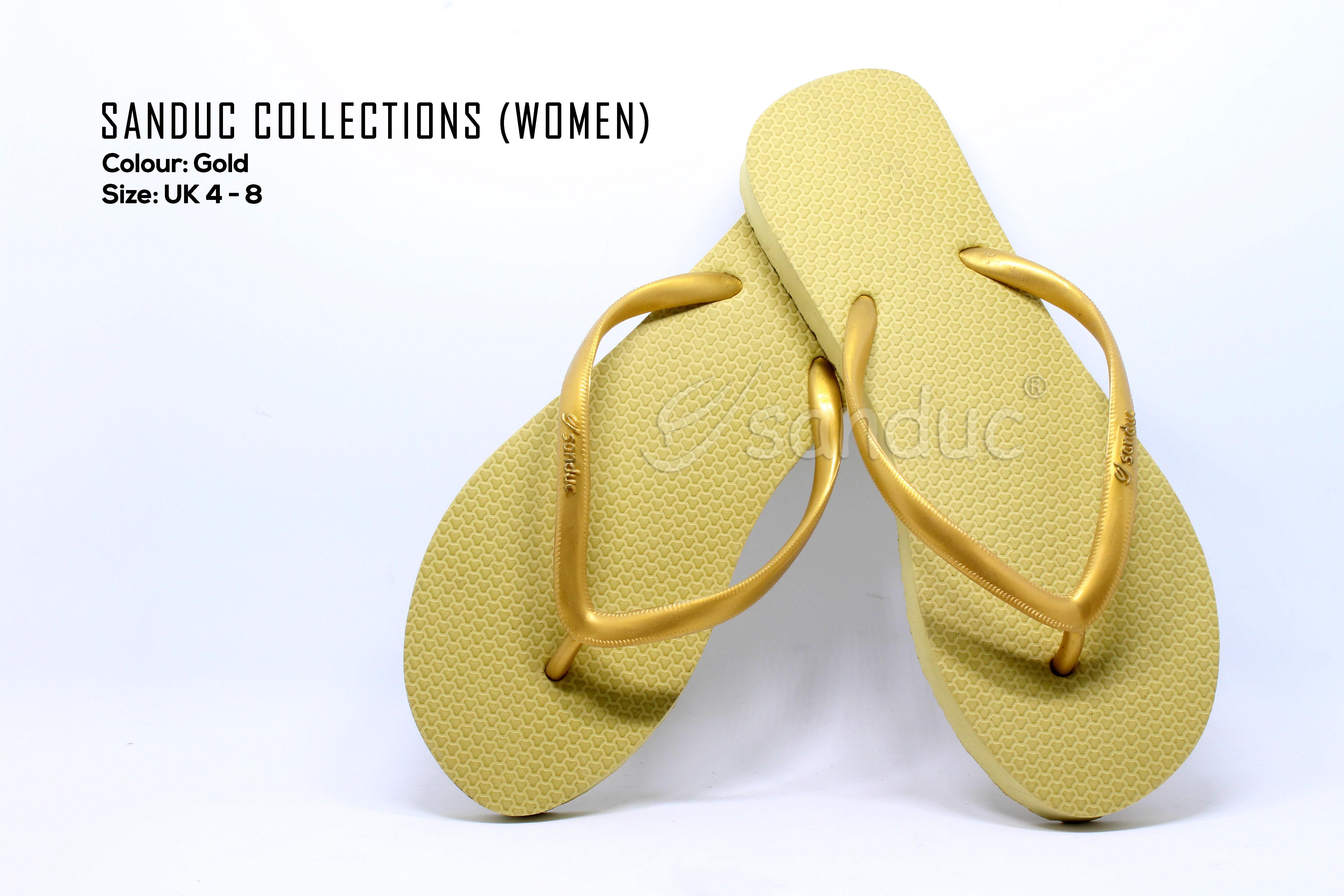 Sanduc Casual Women Flip Flops Slipper Sandal (Gold)