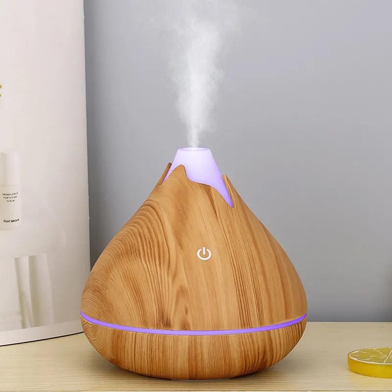 350ML Air Humidifier USB Aroma Essential Oil Diffuser Aromatherapy LED Wood Grain Cool Nano Mist Sprayer For Home Room