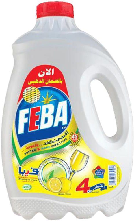 Feba Dishwashing Liquid With Lemon - 4L 