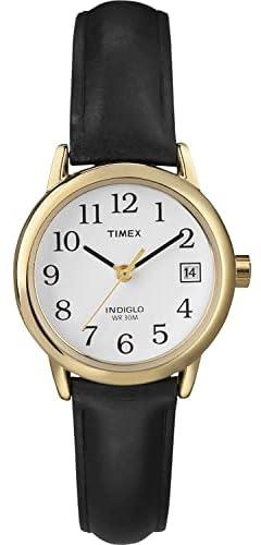 ساعة Timex النسائية سهلة القراءة 25 مم بحزام جلدي