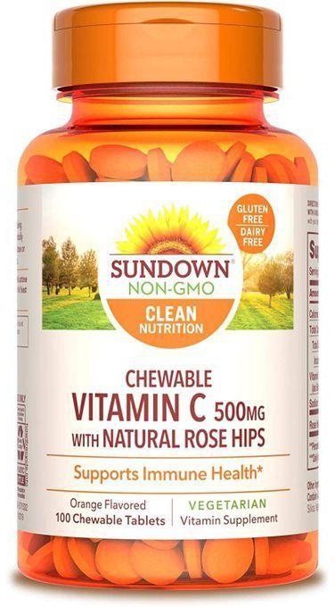 Sundown Chewable Vitamin C 500mg 100 Capsules