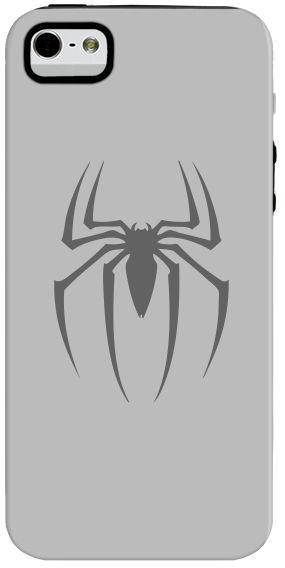 Stylizedd Dual Layer Tough Case Cover Matte Finish for Apple iPhone SE / 5 / 5S - Spidermark - Gray