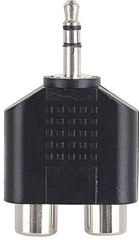 Male Jack To 2 Dual RCA Female Plug AV Connector-2pcs