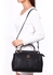 Zeneve London 63S101 Straight Cut Satchel Bag for Women - Black