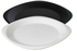 Eco Plast Dinner Large Flat Plates Black & White Set - 2 Pcs - Black / Ivory
