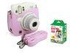 Fujifilm Instax Mini 25 Instant Film Camera White with Pink PU Leather Bag and 20 Sheet Film Pack