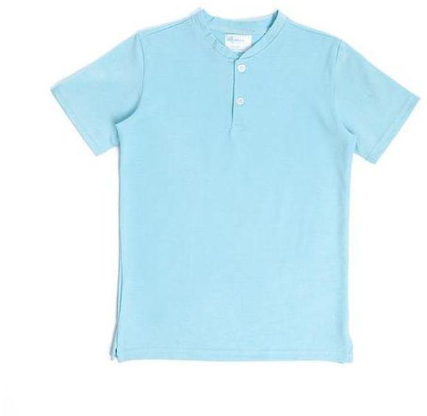 Andora Boys Basic Buttoned Henley Shirt - Baby Blue