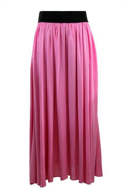 Giro Plain Maxi Skirt – Pink