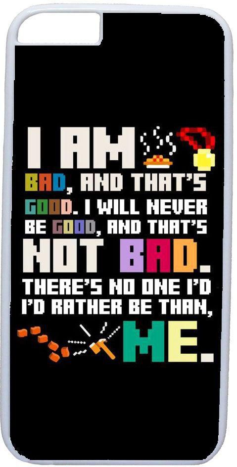 Apple iPhone 6 Plus Disney I'm Bad, and That's Good. I Will Never Be Good, and That's Not Bad. There's No One I'd I'd Rather Be Than, Me. Printed Back Cover - Black