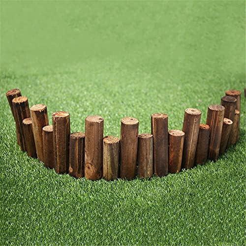 LINGWEI Wooden Garden Fence Garden Bed Edging For Landscaping Wooden Garden Interlocking Panels Decorative Fence Lawn Stakes Decorative Plant Flower Bed Edging Border