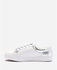 Shoe Room Textured Leather Sneakers - Silver & White