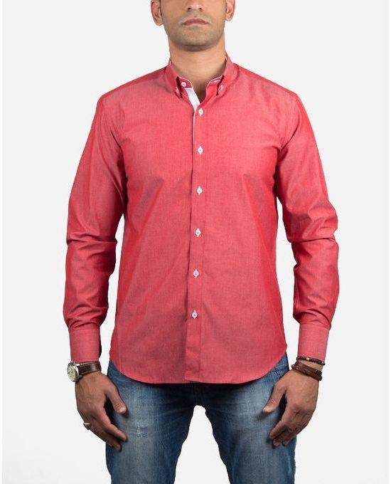 Enzo Solid Casual Shirt - Red