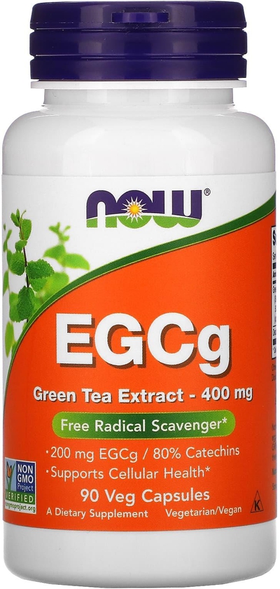 NOW Foods‏, إيبيجالوكاتشين جاليت (EGCg)، مستخلص الشاي الأخضر، 400 ملجم، 90 كبسولة نباتية