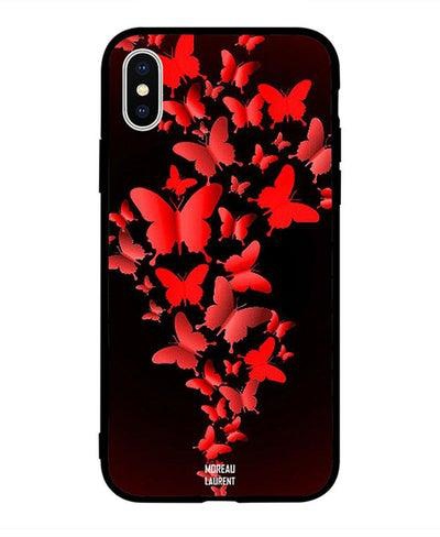 Skin Case Cover -for Apple iPhone X Red Butterflies Red Butterflies