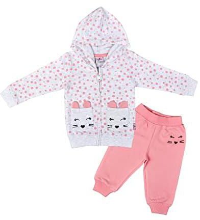 Smart Baby Baby Girl Hooded Jacket With Jogger Set