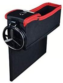 Car Seat Crevice Storage Box Grain Organizer Gap Slit filler Holder For Wallet Phone Coins Cigarette Slit Pocket accessories-blackandred color, 1pcs/Left Side