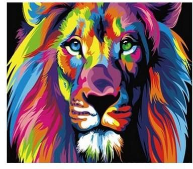 Chromatic Lion Digital Oil Hand Painting (COLORMIX)