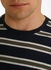 Short Sleeve Multi Striped Linen T-Shirt 99Black