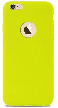 Generic soft ultra-thin Back Cover For iPhone 6 plus / 6s plus apple logo – yellow