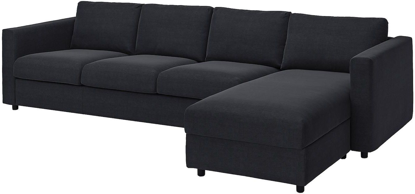 VIMLE 4-seat sofa with chaise longue - Saxemara black-blue