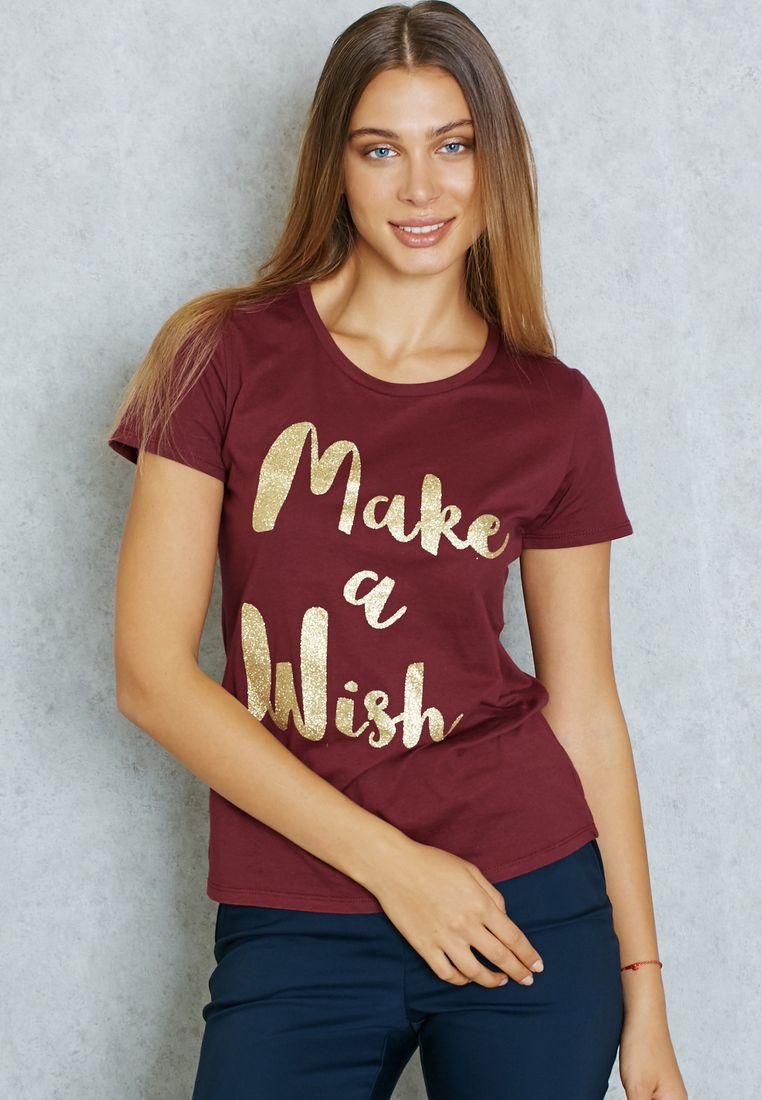 Embellished Slogan T-Shirt